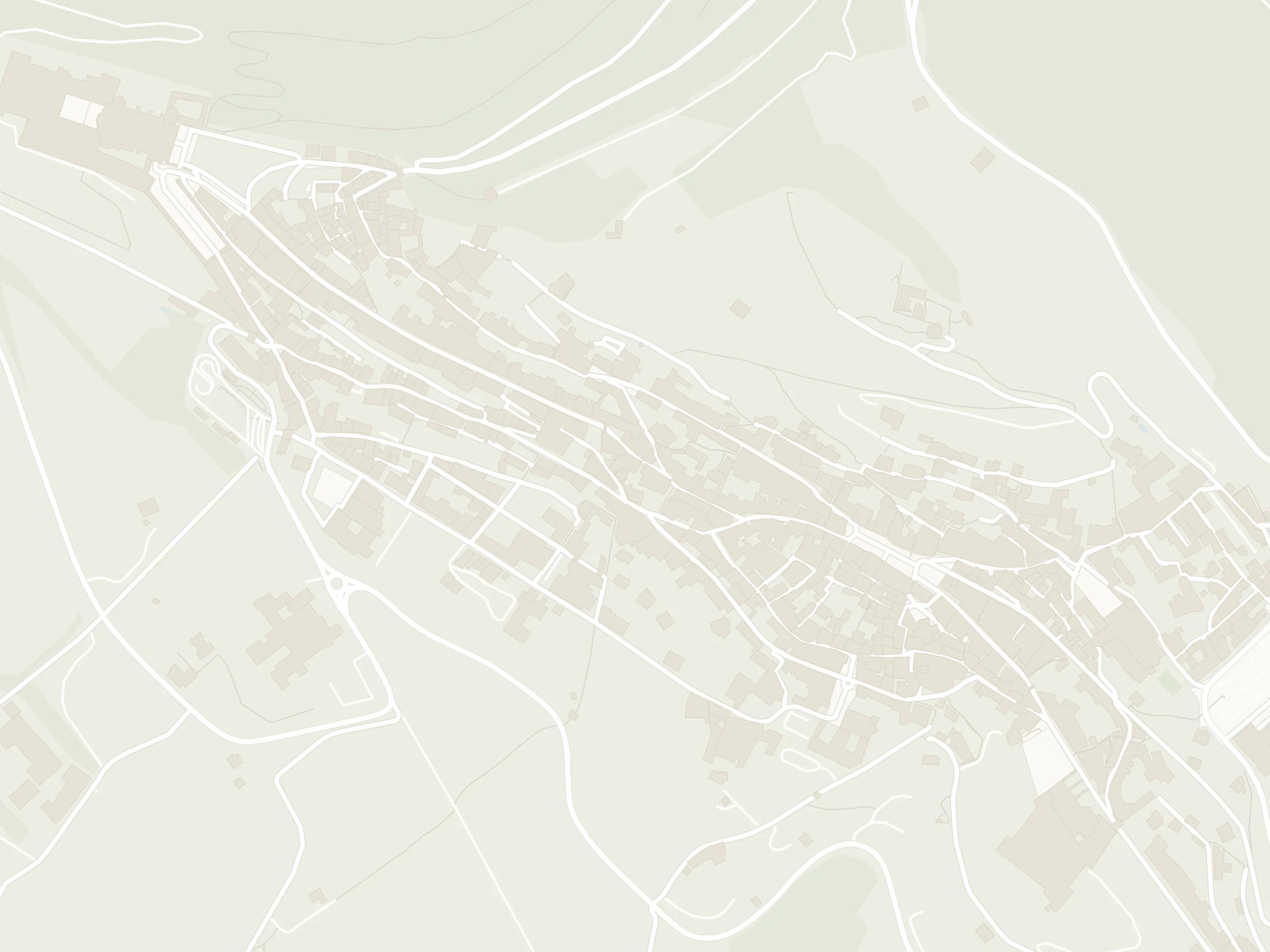 Mappa del centro storico di Assisi con le cinque dimore tra la Basilica di San Francesco e Piazza del Comune